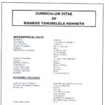Tshubelela Kenneth Mankge