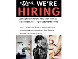 Looking for hairdressers and barbers for our NEW salon