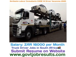 Scribante Labour Consultants CODE 14 Driver Vacancies 2023
