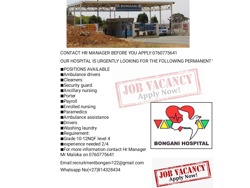 Bonani Regional Hospiatl Jobs 0760775641
