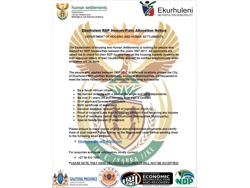 RDP Housing Allocation In Ekurhuleni