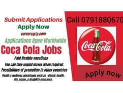 Coca Cola Beverages Company offering job s available contact HRD 0791880670