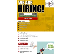 Apply Now Forward Your Documents CV s Email recruiting. impala16shaft gmail. com